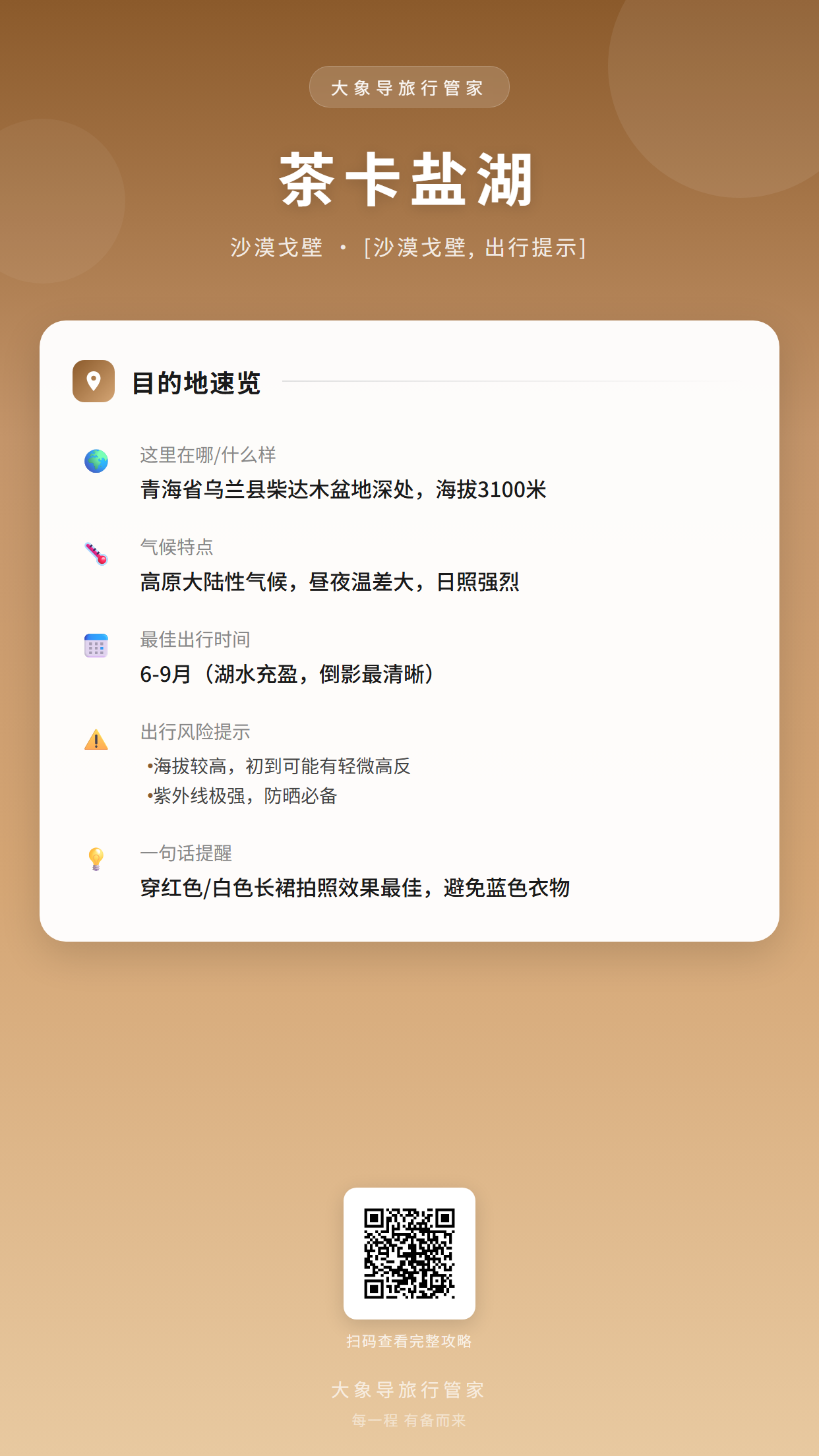 目的地概览卡片