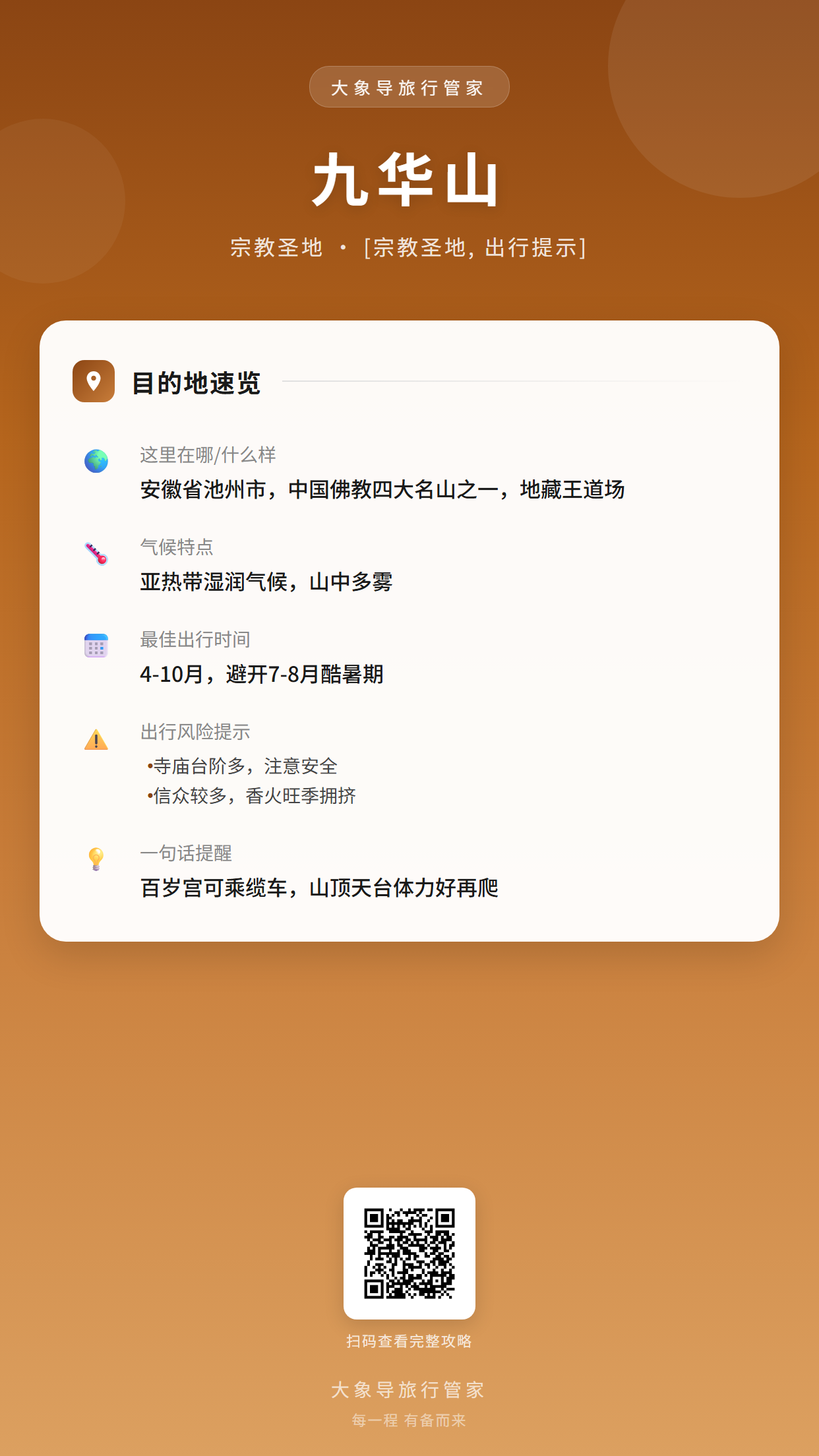 目的地概览卡片